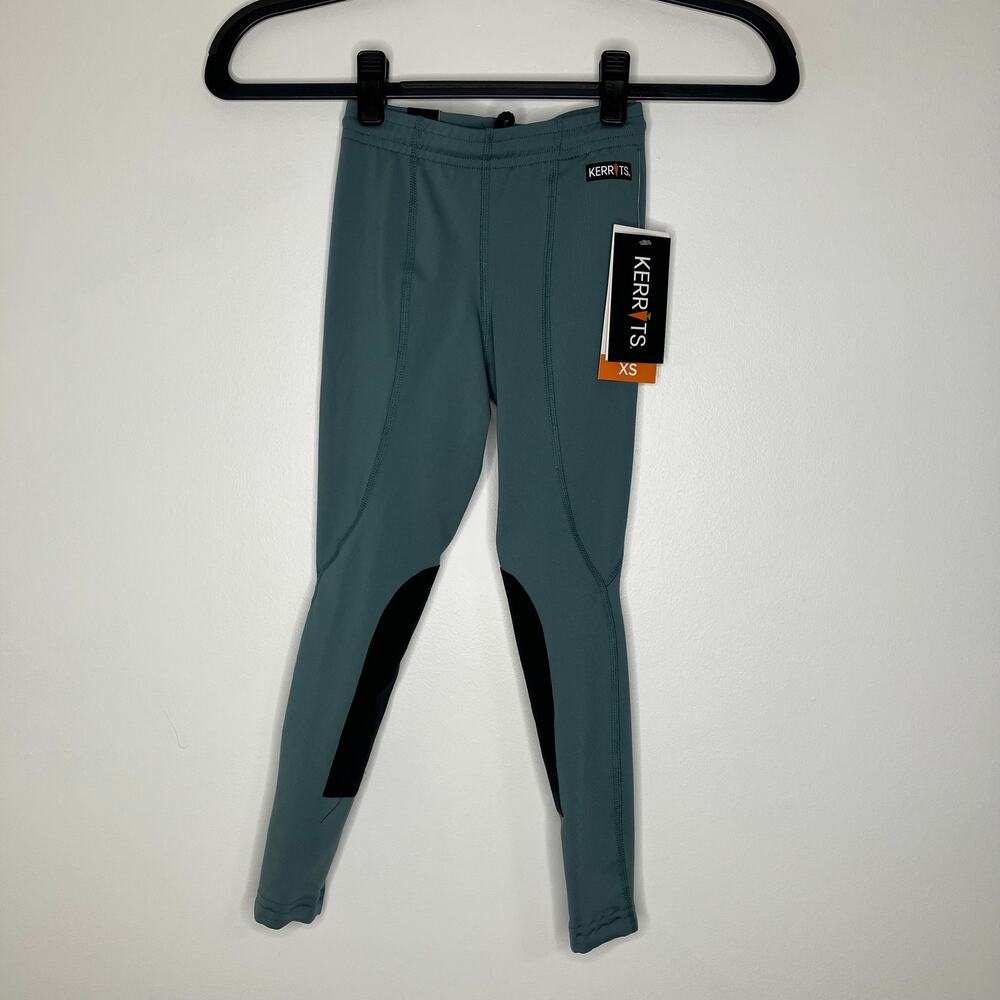 NWT KERRITS Kids Performance Knee Patch Riding Tight Blue Riding Equestrian XS